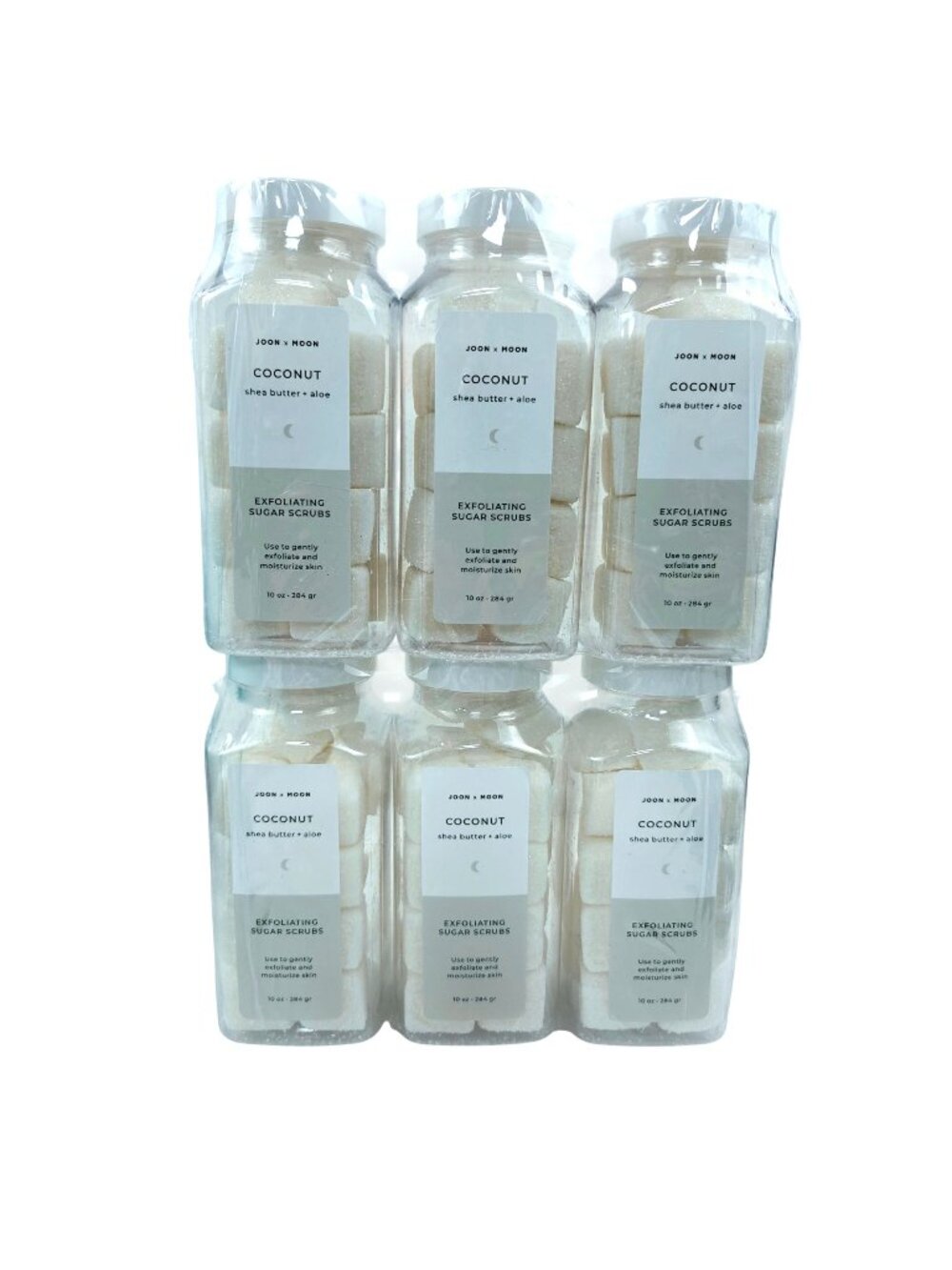 Joon X Moon Coconut Exfoliating Sugar Scrubs Shea Butter Aloe 10 Oz Pack Of 6